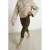 HYPEDROP slim fit gebreide capribroek – bruin