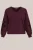 WE Fashion – Dames sweater met opdruk – Curve – Regular fit – Aubergine – Katoen – Plus Size