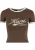 Karl Kani Shirt ‘Varsity’  lichtbeige / chocoladebruin