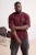 TRENDYOL MAN Heren Bordeaux Slogan Kort Oversized Grote maten T-shirts