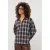 Esqualo geruite blouse met strass-steentjes – bruin/blauw