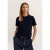 Bugatti Damen T-shirt van elastisch katoen met ronde hals