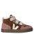 Veja Small V-10 Mid gevoerde suède sneakers aubergine/roze