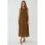 Linnen Voel Mouwloze Crew Neck Midi Jurk