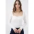 Langarm Fitted Blouse met Hartkraag
