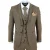 Heren 3-delig Bruin Tweed Ruit Vintage Retro Pak