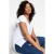 Trendyol Curve Dames Wit Effen Kort Oversized Grote maten T-shirts