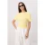 TRENDYOLMİLLA Dames Geel Effen Kort Getailleerd T-shirts