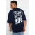 TRENDYOL MAN Heren Donkerblauw Slogan Kort Oversized T-shirts
