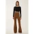 Hoge Taille Suède Brede Pantalon met Pintuck