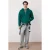 TRENDYOL MAN Heren Groen Effen Lang Oversized Sweatshirts
