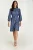 Indigo bloemen jurk met lange mouwen
