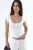 Slim Fit Ribbel U-Hals Blouse