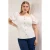 Trendyol Curve Dames Ecru Effen Kort Regular fit Grote maten Blouses