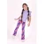 B.Nosy regular waist flared broek roze met textuur