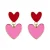 Life of Bulu oorbellen met hartjes rood/roze
