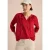 Cecil Dames Blouse met 3/4 mouwen en gespleten hals in effen kleur in Rood