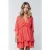 Colourful Rebel Mencia Small Geo Two Layer Mini Dress Bright Orange