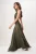 TRENDYOLMİLLA Dames Kaki Effen Maxi Mouwloos Skater Avond & Gala Jurk