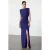 Damesjurk Blau Unifarben Maxi Lange Afstudeer-/Galajurk Slim fit Avond- & Galajurk