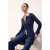 TRENDYOLMİLLA Dames Donkerblauw Effen Lang Getailleerd Blouses