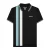 Lambretta Heren SS25 Verticale Streep Polo Shirt (Zwart)
