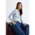TRENDYOLMİLLA Dames Blauw Gestreept Lang Getailleerd Blouses
