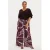 YOEK Wide leg high waist gebloemde broek donkerrood