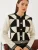 Bianco Lucci Gebreid vest  beige / zwart