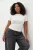 Trendyol Curve Dames Ecru Effen Kort Getailleerd Grote maten Blouses
