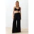 TRENDYOLMİLLA Dames Zwart Effen Wijde pijp Hoge taille Broeken