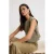 TRENDYOLMİLLA Dames Kaki Effen Mouwloos Regular fit Blouses