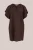 WE Fashion – Dames jurk van linnenmix – Curve – Regular fit – Donkerbruin – Livaeco™ Viscose – Plus Size