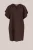 WE Fashion – Dames jurk van linnenmix – Curve – Regular fit – Donkerbruin – Livaeco™ Viscose – Plus Size