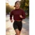 TRENDYOLMİLLA Dames Bordeaux Effen Lang Regular fit Sweatshirts