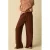 Sissy-Boy regular waist wide leg broek met linnen – donkerbruin