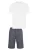 Hanro Pyjama kort ‘Night & Day’  donkergrijs / wit