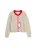 Chinti & Parker Gebreid vest ‘Miffy Peek’  beige / pink / rood / wit