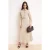 Trendyol Modest Dames Beige Effen Maxi Lang Casual Skater Modest Jurken