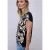 Street One Dames Shirt met gespleten hals en print op de voorkant in Multicolour|Blauw