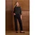 Shirt met 3/4-mouwen in leerlook