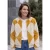 Blouson van imitatiebont met argylepatroon