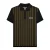 Lambretta Heren Pinstripe Poloshirt (Zwart/Goud)