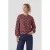 Anytime sweater met ruitjesprint bordeaux