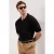 TRENDYOL MAN Heren Zwart Effen Kort Regular fit Poloshirts