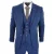 Heren 3-delig blauw tweed wollen twill vintage klassiek pak