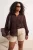 Trendyol Curve Dames Bruin Bloemen Lang Regular fit Grote maten Overhemden