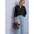Blouse met 3/4-mouwen en split in de hals