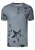 T-shirt met ronde hals en Henley-stijl, met opdrukken en knoopsluiting