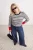 Trendyol Curve Dames Zwart Gestreept Lang Regular fit Grote maten Blouses